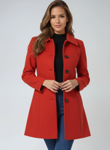 Autumn Collection : Manteau D'Hiver Femme Ajusté Manches Longues in Rouge van Seroa