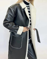 Autumn Collection : Manteau Femme Veste Cuir Laine in van Seroa
