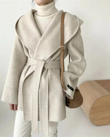 Autumn Collection : Manteau Femme Coton Capuche Style in Avoine Taille Unique van Seroa