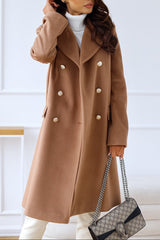Autumn Collection : Manteau Femme Laine Double Boutonnage in Marron van Seroa