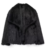 Autumn Collection : Manteau Femme Fourrure Beige in Noir van Seroa