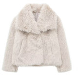 Autumn Collection : Manteau Femme Fourrure Beige in Crème van Seroa