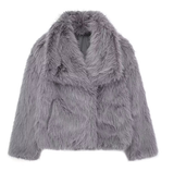 Autumn Collection : Manteau Femme Fourrure Beige in Gris van Seroa