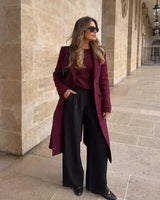 Autumn Collection : Manteau Femme Polyester Bordeaux in van Seroa