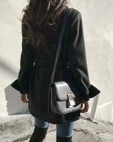 Manteaux et vestes pour femmes : Manteau Femme Laine Noir Mélangée in van Seroa