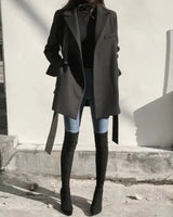 Manteaux et vestes pour femmes : Manteau Femme Laine Noir Mélangée in van Seroa