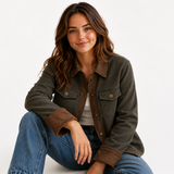 Manteaux et vestes pour femmes : Manteau Hiver Femme Coupe Structurée Détails En Velours in van Seroa