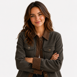 Manteaux et vestes pour femmes : Manteau Hiver Femme Coupe Structurée Détails En Velours in van Seroa