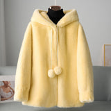 Manteaux et vestes pour femmes : Manteau Femme Hiver Décontracté in Jaune van Seroa