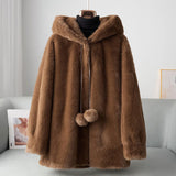 Manteaux et vestes pour femmes : Manteau Femme Hiver Décontracté in Marron van Seroa