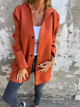 Autumn Collection : Manteau Femme Hiver Polyester in Orange foncé van Seroa