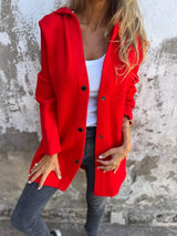 Autumn Collection : Manteau Femme Hiver Polyester in Rouge van Seroa