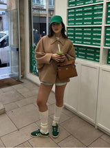 Manteaux et vestes pour femmes : Manteau Femme Hiver Kaki Décontracté Chaud avec Capuche in Khaki van Seroa