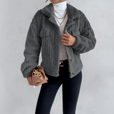 Manteaux et vestes pour femmes : Manteau Femme Hiver Doux Pratique in Gris van Seroa