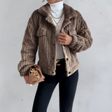 Manteaux et vestes pour femmes : Manteau Femme Hiver Doux Pratique in Marron van Seroa