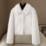 Manteaux et vestes pour femmes : Manteau Femme Hiver Fourrure Décontracté in Blanc van Seroa