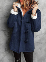 Autumn Collection : Manteau Hiver Femme Doublé Fourrure Autumn Collection in Bleu marine van Seroa