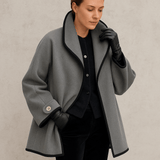 Autumn Collection : Manteau Femme Hiver Trench Long in Gris van Seroa