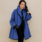 Autumn Collection : Manteau Femme Hiver Trench Long in Bleu van Seroa