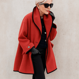 Autumn Collection : Manteau Femme Hiver Trench Long in Rouge van Seroa