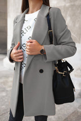 Autumn Collection : Manteau Femme Hiver Revers in Gris van Seroa