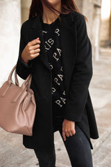 Autumn Collection : Manteau Femme Hiver Revers in Noir van Seroa