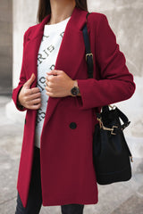 Autumn Collection : Manteau Femme Hiver Revers in Rouge van Seroa