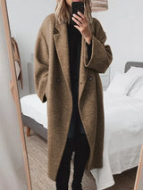 Autumn Collection : Manteau Femme Élégant Long in Marron van Seroa
