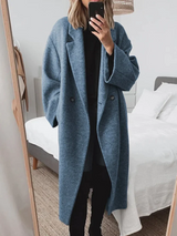 Autumn Collection : Manteau Femme Élégant Long in Bleu van Seroa