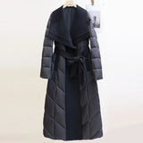 Autumn Collection : Manteau Femme Hiver Laine Matelassé in Noir van Seroa