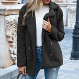 Autumn Collection : Manteau Femme Hiver Long Peluche in Noir van Seroa