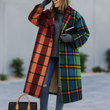 Manteaux et vestes pour femmes : Manteau Femme Hiver Long Carreaux in Multicolore van Seroa