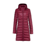 Autumn Collection : Manteau Femme Hiver Long Capuch in Bordeaux van Seroa