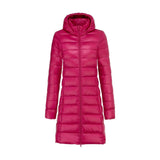 Autumn Collection : Manteau Femme Hiver Long Capuch in Rose foncé van Seroa