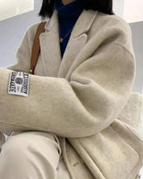 Autumn Collection : Manteau Femme Hiver Laine in Manteau beige van Seroa