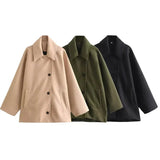 Autumn Collection : Manteau Femme Laine Long Surdimensionné in van Seroa