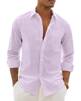 Men > Tops : Hugo Chemise Homme – Chemise Coton Lin Manches Longues, Style Léger & Casual Chic in van Seroa