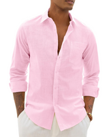 Men > Tops : Hugo Chemise Homme – Chemise Coton Lin Manches Longues, Style Léger & Casual Chic in van Seroa