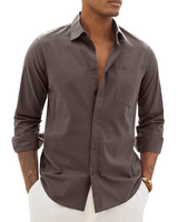 Men > Tops : Hugo Chemise Homme – Chemise Coton Lin Manches Longues, Style Léger & Casual Chic in van Seroa