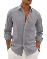 Men > Tops : Hugo Chemise Homme – Chemise Coton Lin Manches Longues, Style Léger & Casual Chic in van Seroa