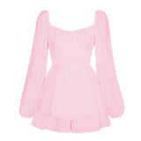 dresses : Robe Femme Mini Romantique Volants in Rose van Seroa