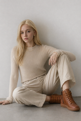 Bottes pour femmes : Bottines confortables pour femme, élégantes en cuir souple, in van Seroa