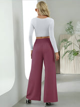 skirts : Pantalon Fluide Femme Large Taille Haute in van Seroa