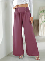 skirts : Pantalon Fluide Femme Large Taille Haute in Violet van Seroa