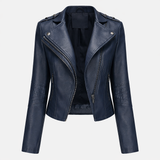 Veste Biker Femme Noire en Polyester - Style Moto Élégante et Confortable