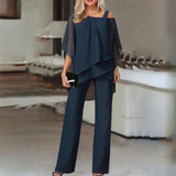 other : Ensemble Tailleur Femme 2 Pièces Élégant - Veste & Pantalon Ajusté in Bleu van Seroa
