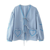 top blouses : Top Femme Adorable Carreaux Vichy in Bleu van Seroa