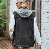 other : Gilet En Jean Vintage Décontracté Et Ample À Boutons Femme in van Seroa
