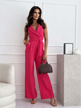 dresses : Combinaison Fluide Femme Élégante Ceinturée Large pour Soirée, - Qualite Premium, Confort Optimal in van Seroa