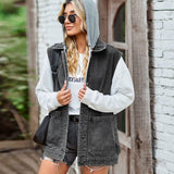 other : Gilet En Jean Vintage Décontracté Et Ample À Boutons Femme in van Seroa